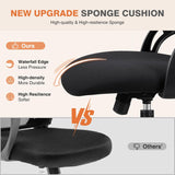 Atilioo Ergonomic Office Chair with Adjustable Headrest and Flip-Up Arms, Rolling Desk Chair for Adults with Lumbar Support, Black
