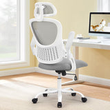 Atilioo Ergonomic Office Chair with Adjustable Headrest and Flip-Up Arms, Rolling Desk Chair for Adults with Lumbar Support, Black