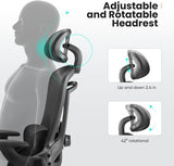 IULULU Office Chair Ergonomic Desk Chair, 300 LBS Home Mesh Office Desk Chairs with Wheels, 2D Headrest, Up&Down Lumbar Support, Swivel High Back Computer Chair with Flip-up Armrests