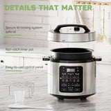 Atilioo Electric Pressure Cooker, 12-in-1 Stainless Steel Instant Pot- Multicooker for Pressure Cooking, Slow Cooker, Rice, Steamer, Sauté, Yogurt, Warmer