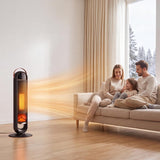 Atilioo 32" Electric Space Heater for Indoor Use, 1500W Portable Ceramic Tower Heater with Remote Control, 3 Heat Modes, 15H Time, Adjustable Thermostat, Child Lock, Overheat Protection, Black