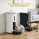 Atilioo Automatic Cat Feeder, 4L WiFi Pet Food Dispenser with App Control, Dry Food, Dual Power Supply, Timed Portion Control for Cats & Small Dogs, White