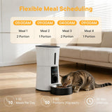 Atilioo Automatic Cat Feeder, 4L WiFi Pet Food Dispenser with App Control, Dry Food, Dual Power Supply, Timed Portion Control for Cats & Small Dogs, White