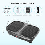 Atilioo Vibration Plate Exercise Machine, Vibrating Platform for Fitness Muscle Activation Weight Loss, Full Body Home Workout Equipment with LED Touch Screen & Pull Ropes & Remote Control, Black