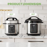 Atilioo Electric Pressure Cooker, 12-in-1 Stainless Steel Instant Pot- Multicooker for Pressure Cooking, Slow Cooker, Rice, Steamer, Sauté, Yogurt, Warmer