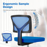 Atilioo Office Chair, Ergonomic Low-Back Mesh Computer Desk Chair with Lumbar Support, Armless Swivel Rolling Chair for Home Bedroom Study Office, Ideal for Students and Adults