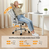 IULULU Home Office Managerial Executive Chair, Flip Up Armrest Ergonomic Mesh Adjustable Swivel Mid-Back Computer Desk Chair with Comfortable Lumbar Support, Comfy Arms for Bedroom,Study