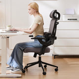 IULULU Office Chair Ergonomic Desk Chair, 300 LBS Home Mesh Office Desk Chairs with Wheels, 2D Headrest, Up&Down Lumbar Support, Swivel High Back Computer Chair with Flip-up Armrests