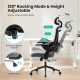 IULULU Office Chair Ergonomic Desk Chair, 300 LBS Home Mesh Office Desk Chairs with Wheels, 2D Headrest, Up&Down Lumbar Support, Swivel High Back Computer Chair with Flip-up Armrests