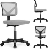 Atilioo Office Chair, Ergonomic Low-Back Mesh Computer Desk Chair with Lumbar Support, Armless Swivel Rolling Chair for Home Bedroom Study Office, Ideal for Students and Adults