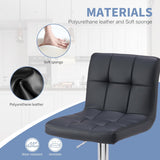 Atilioo Bar Stools Set of 2, Adjustable Counter Height Swivel Barstool Dinning Chair with PU Leather & Back and Footrest for Bar Kitchen, Black