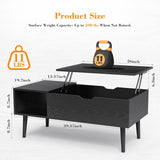 Atilioo Lift Top Coffee Table with Hidden Compartment and Storage Shelf, Rising Dining Center Table for Home Office