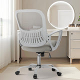 IULULU Home Office Managerial Executive Chair, Ergonomic Mesh Adjustable Swivel Mid-Back Computer Desk Chair with Comfortable Lumbar Support, Comfy Arms for Bedroom,Study