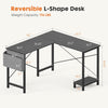Atilioo Reversible L Shaped Desk, 50 Inch Corner Computer Desk for Small Space, Home Office Study Table with CPU Stand and Storage Bag