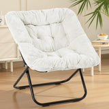 Blazezo Comfy Chair for Adults, Foldable Living Room Chair, Soft Faux Fur Lounge for Bedroom Dorm Rooms, Comfortable Reading Chairs for Teens, X-Large