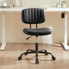 Atilioo Office Desk Chair, Armless Computer Chair with Wheels, PU Leather, Lumbar Support, 360° Rolling Swivel Task Chair for Home Office