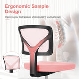 Atilioo Office Chair, Ergonomic Low-Back Mesh Computer Desk Chair with Lumbar Support, Armless Swivel Rolling Chair for Home Bedroom Study Office, Ideal for Students and Adults