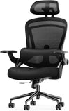 IULULU Office Chair Ergonomic Desk Chair, 300 LBS Home Mesh Office Desk Chairs with Wheels, 2D Headrest, Up&Down Lumbar Support, Swivel High Back Computer Chair with Flip-up Armrests