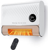 Atilioo Electric Space Heater, 1500W Wall Heater for Bedroom Bathroom with Remote Control, 12H Timer, Fast Heating, LED Touch Panel, Easy-Mount, Dark Gray