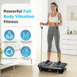 Atilioo Vibration Plate Exercise Machine, Vibrating Platform for Fitness Muscle Activation Weight Loss, Full Body Home Workout Equipment with LED Touch Screen & Pull Ropes & Remote Control, Black