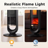 Atilioo 32" Electric Space Heater for Indoor Use, 1500W Portable Ceramic Tower Heater with Remote Control, 3 Heat Modes, 15H Time, Adjustable Thermostat, Child Lock, Overheat Protection, Black