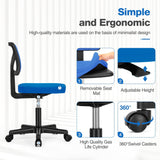 Atilioo Office Chair, Ergonomic Low-Back Mesh Computer Desk Chair with Lumbar Support, Armless Swivel Rolling Chair for Home Bedroom Study Office, Ideal for Students and Adults
