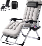Atilioo Zero Gravity Chair, 440LBS Capacity Reclining Lounge Chair with Removable Cushion & Side Tray, Foldable Patio Chair for Outdoor, Indoor, Lawn, Camping