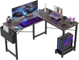 Atilioo Reversible L Shaped Desk, 50 Inch Corner Computer Desk for Small Space, Home Office Study Table with CPU Stand and Storage Bag