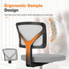 Atilioo Office Chair, Ergonomic Low-Back Mesh Computer Desk Chair with Lumbar Support, Armless Swivel Rolling Chair for Home Bedroom Study Office, Ideal for Students and Adults
