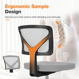 Atilioo Office Chair, Ergonomic Low-Back Mesh Computer Desk Chair with Lumbar Support, Armless Swivel Rolling Chair for Home Bedroom Study Office, Ideal for Students and Adults