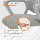 IULULU Home Office Managerial Executive Chair, Ergonomic Mesh Adjustable Swivel Mid-Back Computer Desk Chair with Comfortable Lumbar Support, Comfy Arms for Bedroom,Study