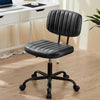 Atilioo Office Desk Chair, Armless Computer Chair with Wheels, PU Leather, Lumbar Support, 360° Rolling Swivel Task Chair for Home Office