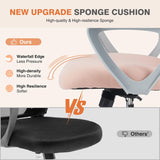 IULULU Home Office Managerial Executive Chair, Ergonomic Mesh Adjustable Swivel Mid-Back Computer Desk Chair with Comfortable Lumbar Support, Comfy Arms for Bedroom,Study