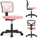 LIFERECORD Ergonomic Armless Office Chair, Swivel Rolling Mesh Desk Chair with Lumbar Support, Adjustable Height Low-Back Computer Chair for Small Spaces, Home, Bedroom, Office