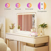 Atilioo Vanity Mirror with Lights, 17"x13" Hollywood Makeup Mirror with Stand, 3-Light-Mode, Smart Touch, Shatter-Proof, for Bedroom Tabletop