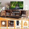 IULULU 55-60" TV Stand, Mid-Century Console with Storage
