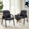 IULULU Leather Guest Chair with Padded Arms, Comfy Waiting Room Chairs for Reception Conference Side Office Desk Home