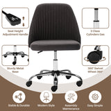 IULULU Office Desk Chair, Modern Cute Rolling Vanity Swivel Task Chairs with Wheels, Comfortable Back Seat Armless