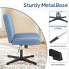 IULULU Wide Armless Desk Chair, No Wheels, Adjustable Height
