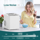 IULULU Portable Ice Maker, 9 Cubes/6 Mins, 26lbs/Day, Self-Cleaning, Quiet, 2 Sizes, with Scoop & Basket