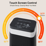 Buteny Space Heater for Indoor Use, 23Inch Portable Heater with Remote and Thermostat,7 Light Modes, 70°Oscillation, 12H Timer, Up to 95°F, Tip-over Protection