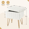 IULULU Vanity Stool, Faux Fur-Padded, 4-Legged Stool with Anti-Slip Feet, Ideal for Makeup or as a Footrest