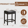 IULULU Bar Stools Counter Height - 24 Inch Saddle Stools, PU Leather Modern Kitchen Barstools with Metal Base Footrest