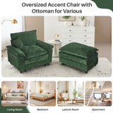 IULULU Sectional Sofa, Chenille Cloud Couch Comfy Upholstered Sofa with Ottoman, Lumbar Pillow, Deep Seat Modular Sofa for Living Room, Apartment, Studio