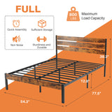 IULULU Metal Platform Bed Frame - Mattress Foundation with Headboard & Footboard, 700LBS Wooden Slats, No Box Spring, Noise-Free, Easy Assembly