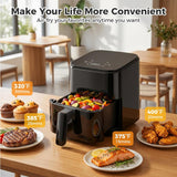 Atilioo 3-6 Qt Air fryer, Compact Digital Touchscreen Small Air Cooker with Timer, Non-Stick & Dishwasher Safe, Black