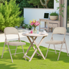 IULULU Folding Chair, Leather-padded, Sturdy Metal, Easy Storage, Indoor/Outdoor, Comfy for Home/Office/Party