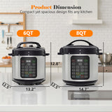 IULULU Electric Pressure Cooker, 12-in-1 Multicooker, Stainless Steel
