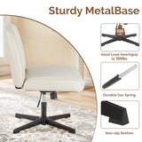 IULULU Wide Armless Desk Chair, No Wheels, Adjustable Height