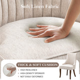 IULULU Dining Chairs, Upholstered Featuring Tufted Back Design and Solid Wood Legs Set of 2